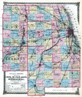Cook, DuPage, Kane, Kendall and Will Counties Map, Illinois State Atlas 1875